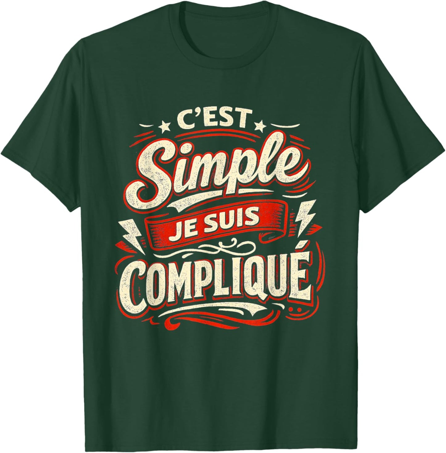 Cadeau Homme Humour Original C'est Simple Je suis Compliqué T-Shirt - T-Shirt | Forest