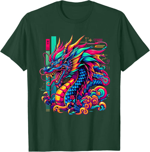 Dragon Cyborg Retro Vaporwave Futuristic Tokyo inspired Art