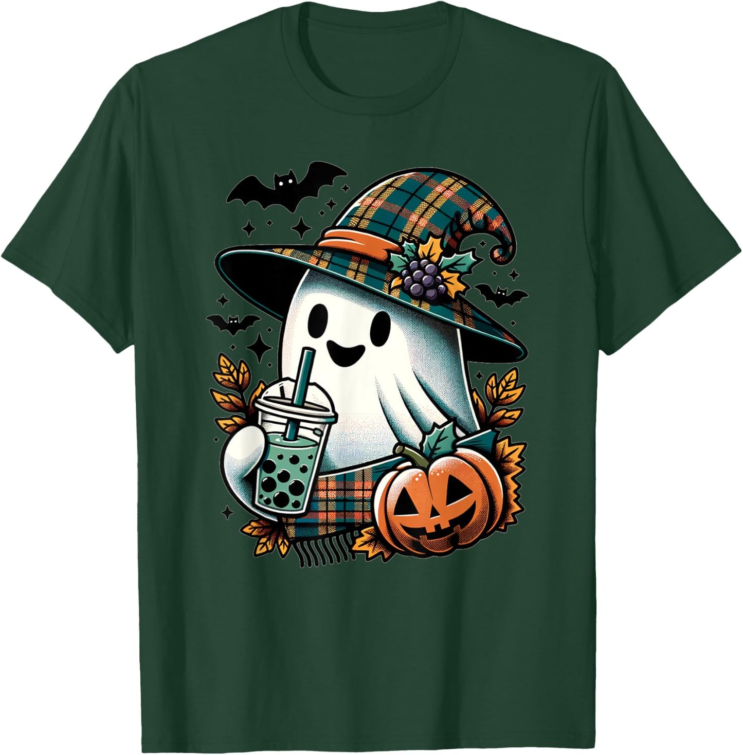 Funny Halloween Retro Ghost Spooky Season T-Shirt - T-Shirt | Forest
