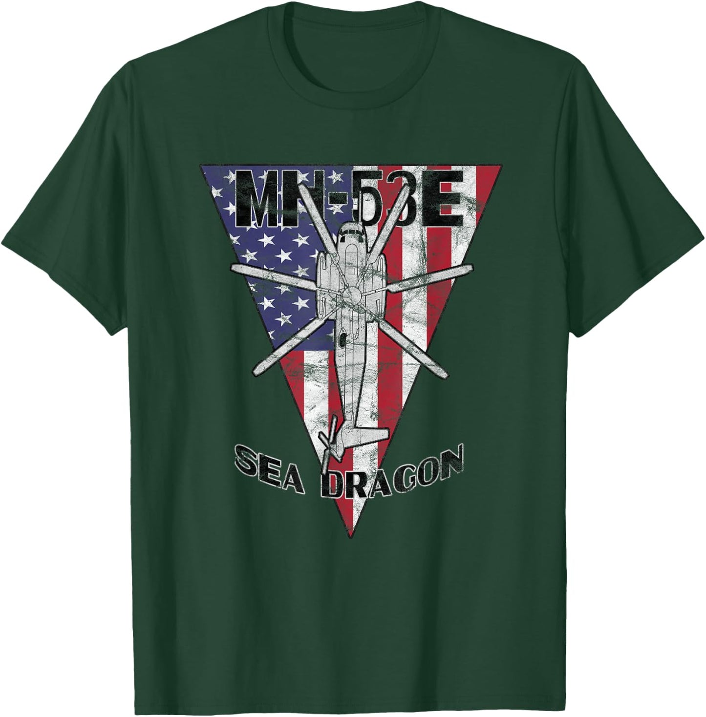 MH-53E Sea Dragon Military Helicopter Patriotic Vintage T-Shirt - T-Shirt | Forest