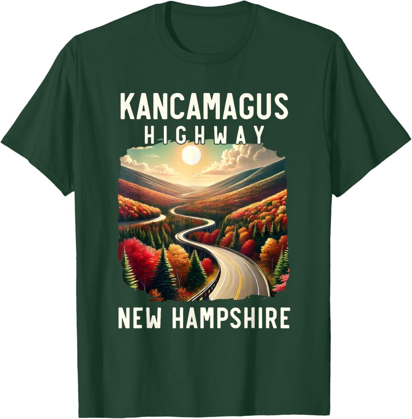Kancamagus Highway, Scenic Fall Foliage, Retro Vintage Gifts T-Shirt - T-Shirt | Forest