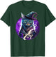 Beautiful Wiccan Cat with a Witch Hat Purple Moon Witchy Cat T-Shirt - T-Shirt | Forest