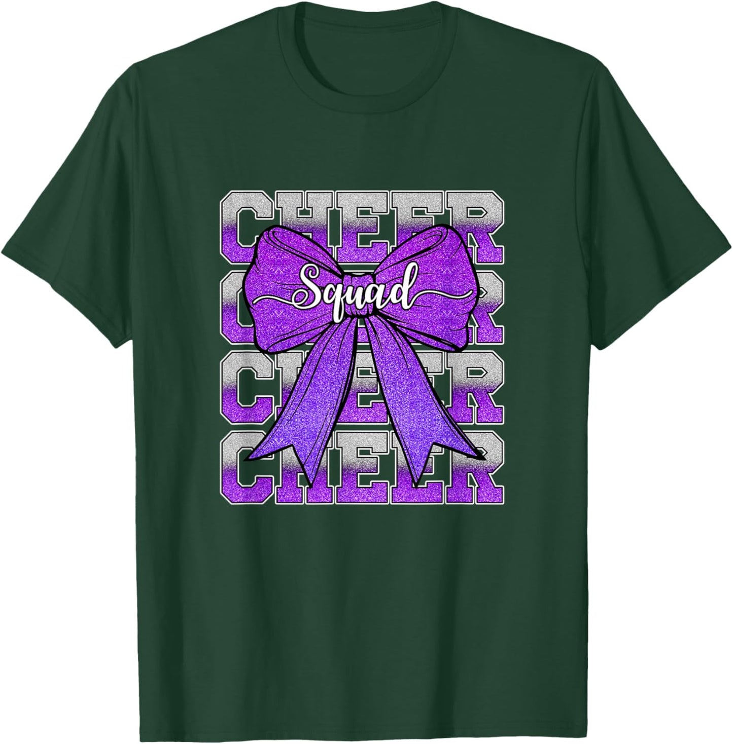 Cheer Squad Funny Cheerleader Cheerleading Coquette Purple T-Shirt - T-Shirt | Forest