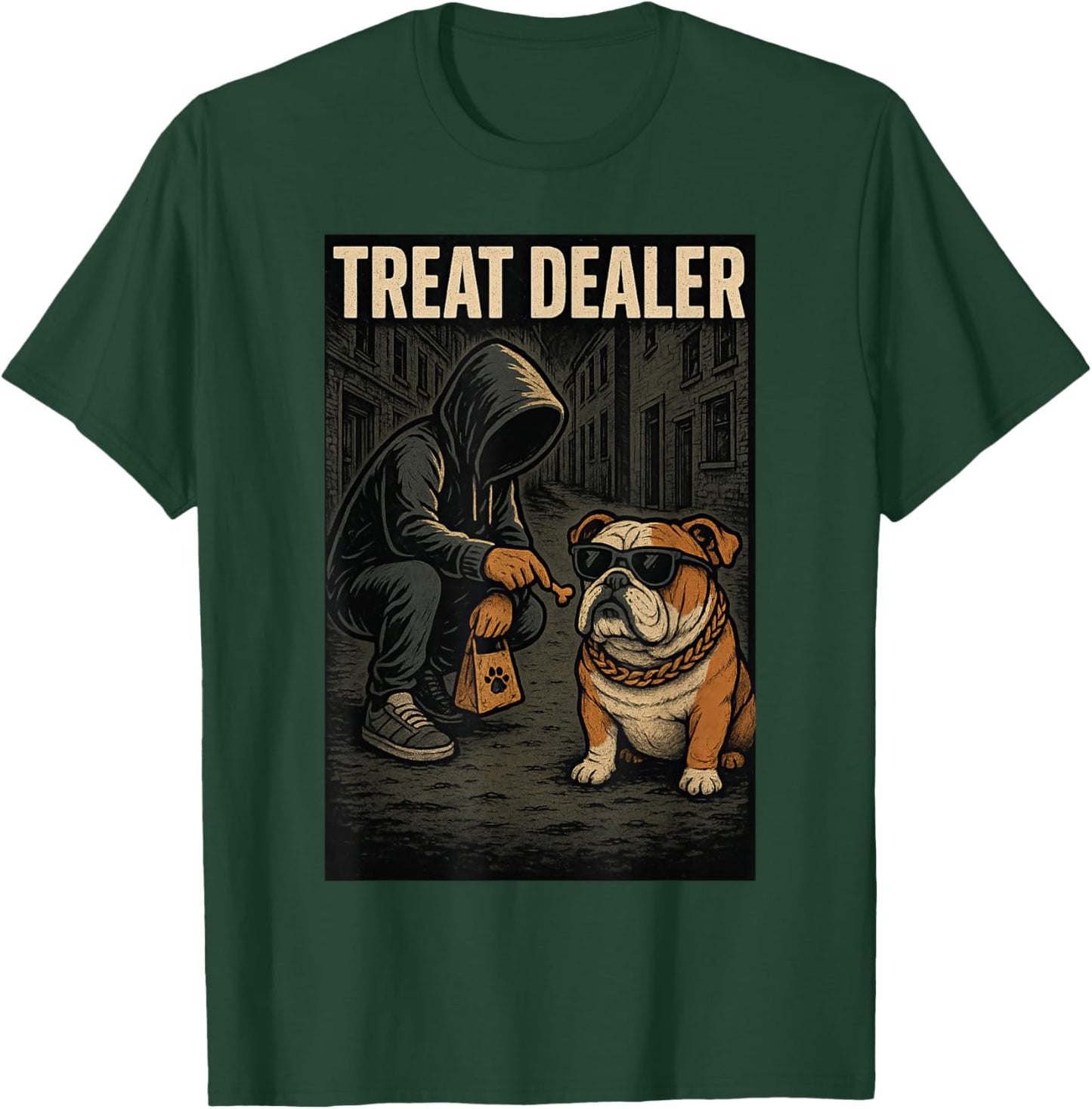 English Bulldog Treat Dealer Parody Humor Dog Lover Women T-Shirt - T-Shirt | Forest