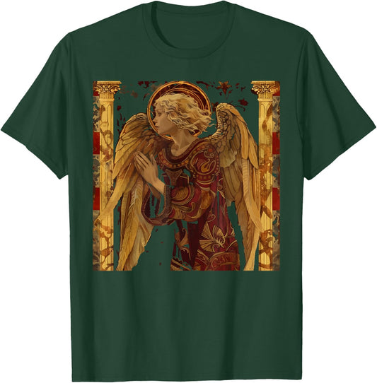 Archangel Gabriel Catholic Christianity Guardian Angel T-Shirt - T-Shirt | Forest
