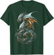 Silver Dragon Graphic Mythical Illustration Silver Dragon T-Shirt - T-Shirt | Forest