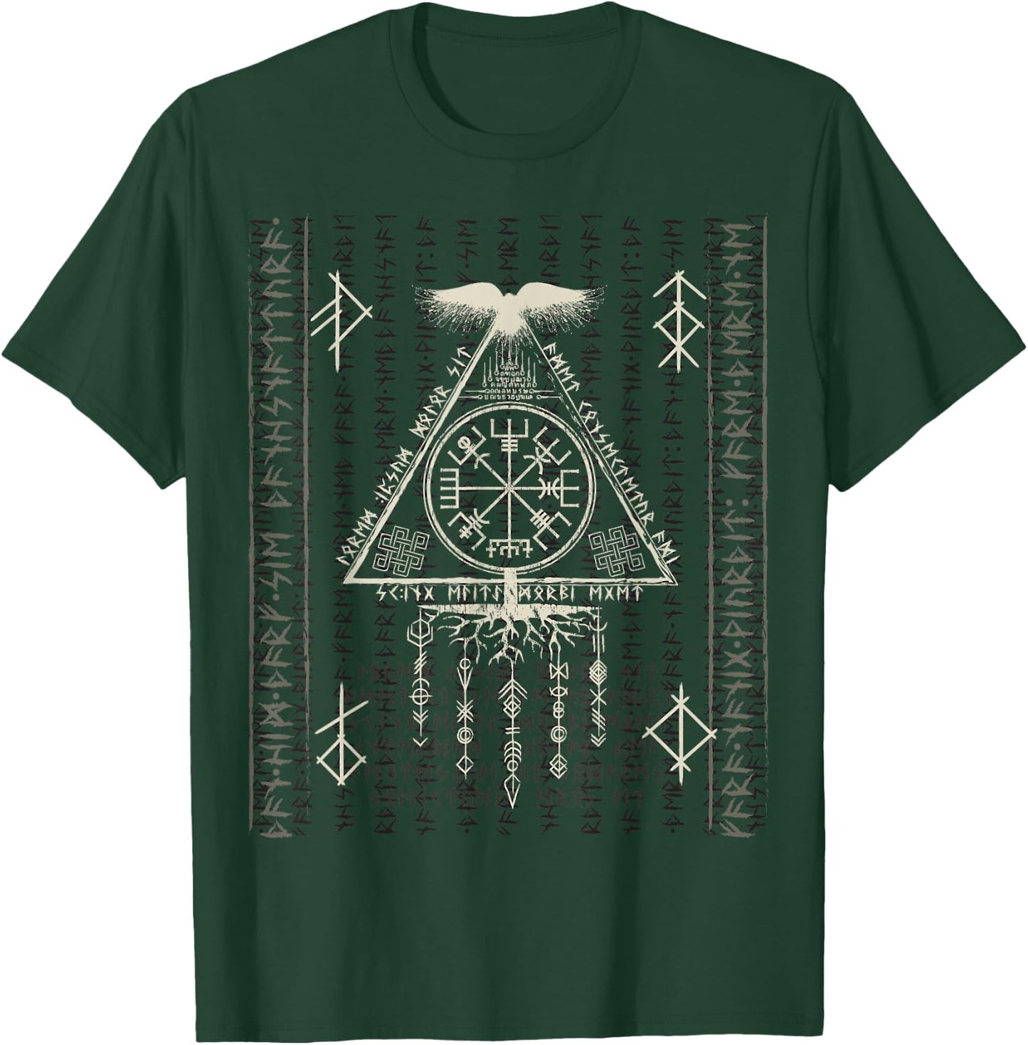 Compass Vegvisir Viking Symbol Nordic Rune Celtic Yggdrasil T-Shirt - T-Shirt | Forest