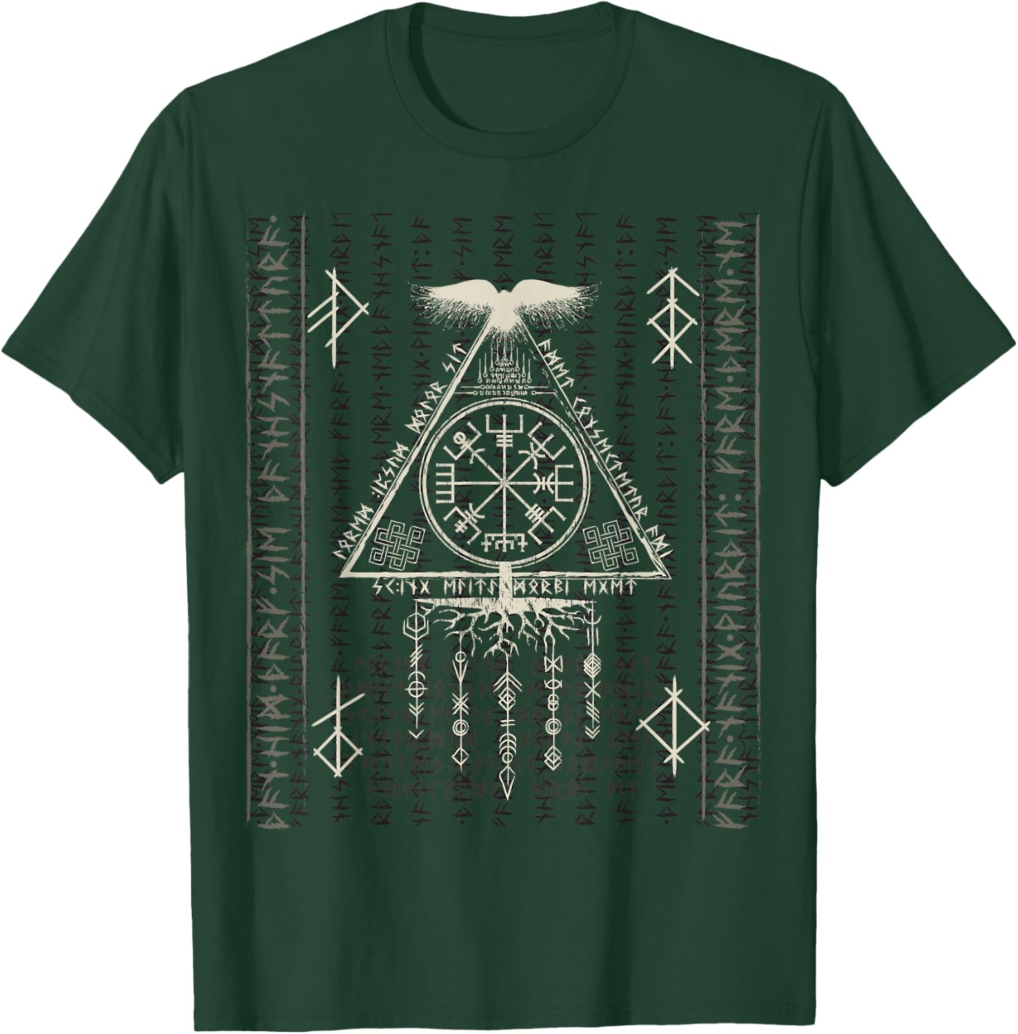Compass Vegvisir Viking Symbol Nordic Rune Celtic Yggdrasil T-Shirt - T-Shirt | Forest
