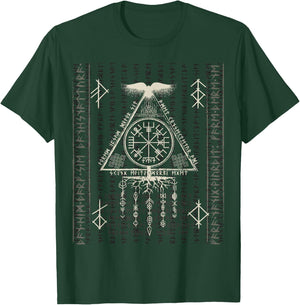 Compass Vegvisir Viking Symbol Nordic Rune Celtic Yggdrasil T-Shirt - T-Shirt | Forest