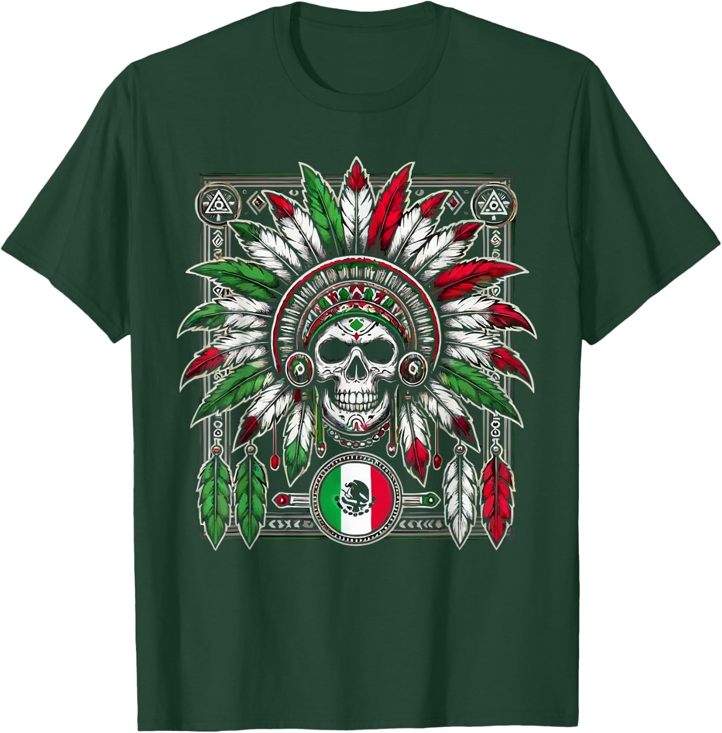 Aztec Warrior Mayan Indigenous Mexican Aztec Jaguar T-Shirt - T-Shirt | Forest