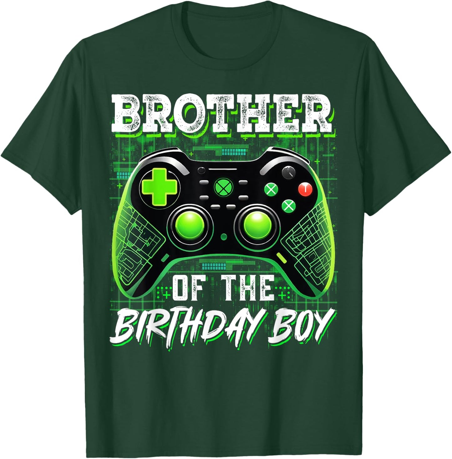 Brother Of The Birthday Boy Matching Video Gamer Birthday T-Shirt - T-Shirt | Forest