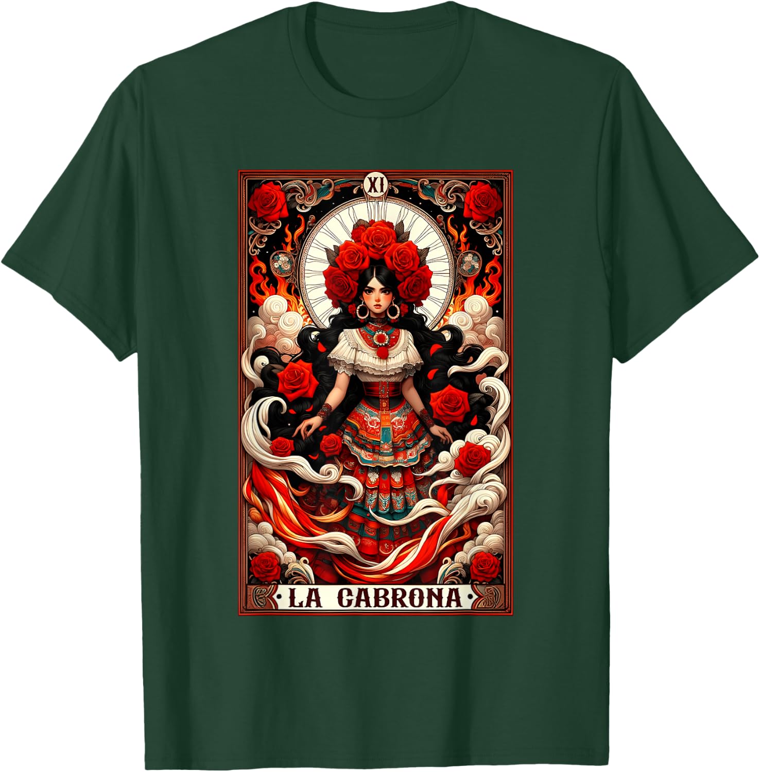 La Cabrona Latina Tarot Card Chicana Hispanic Heritage Month T-Shirt - T-Shirt | Forest
