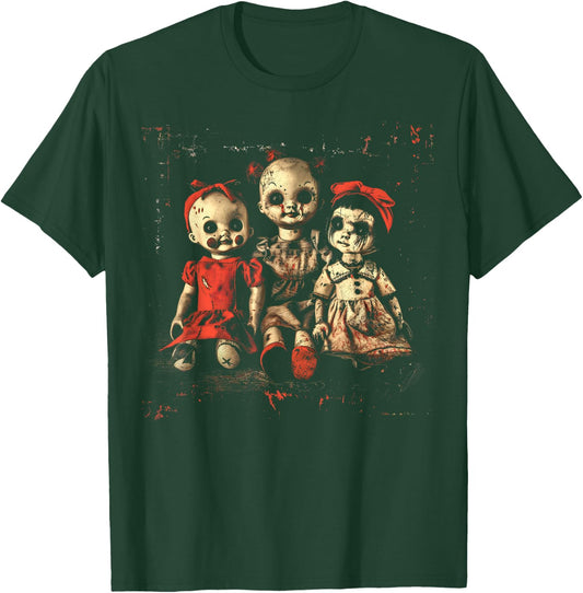 Scary Doll Horror Movie Creepy Haunted Toy Goth Alt Emo T-Shirt - T-Shirt | Forest