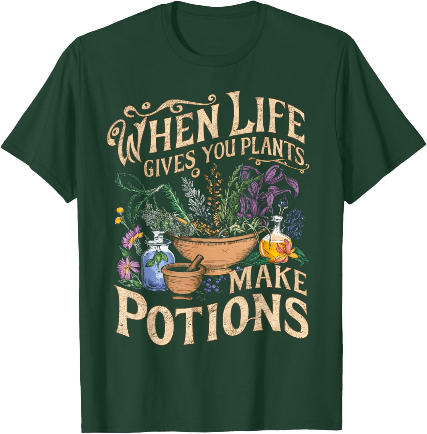 Funny Herbalist and Apothecarist Puns Make Potions Herbalism T-Shirt - T-Shirt | Forest