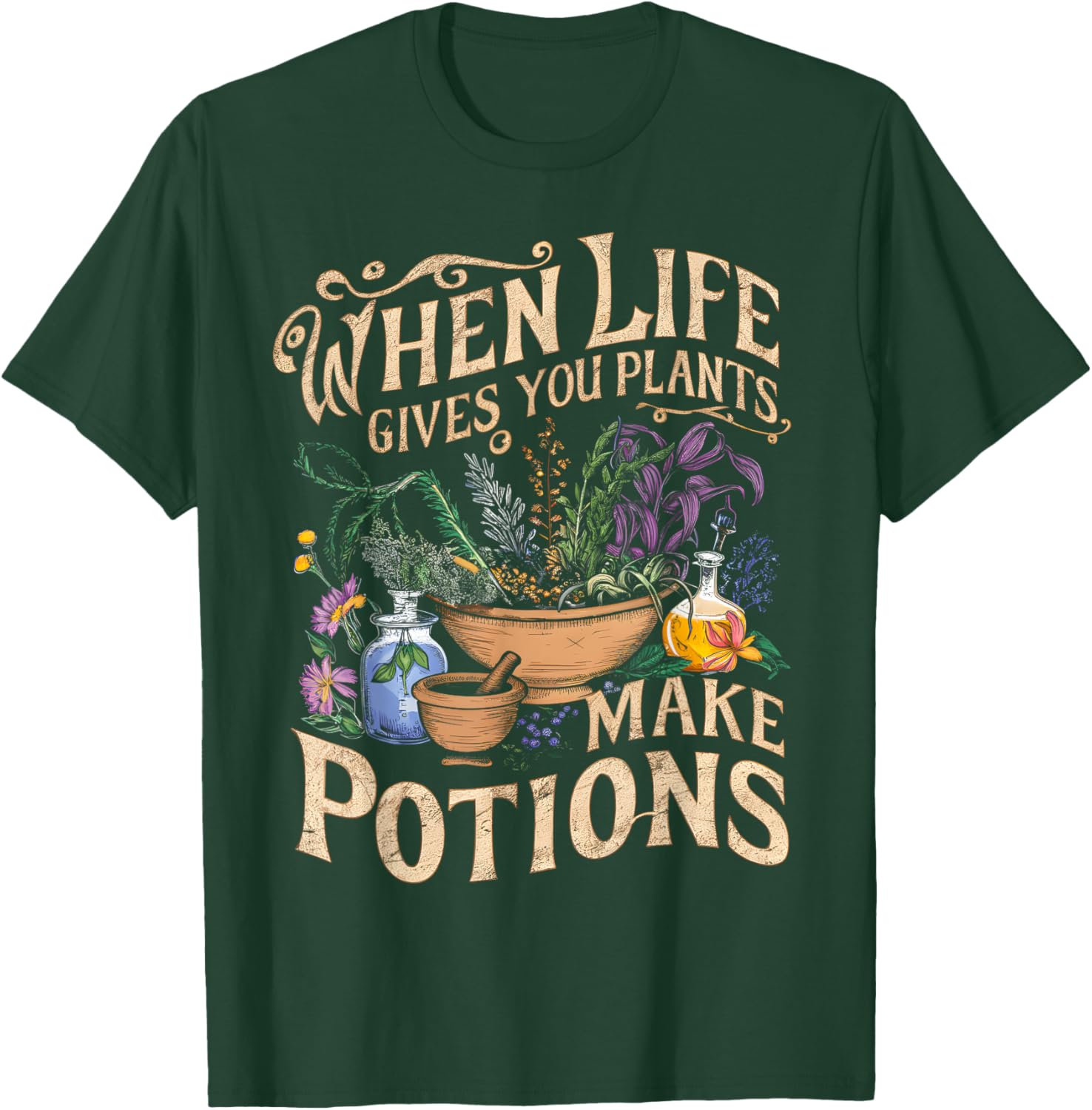 Funny Herbalist and Apothecarist Puns Make Potions Herbalism T-Shirt - T-Shirt | Forest