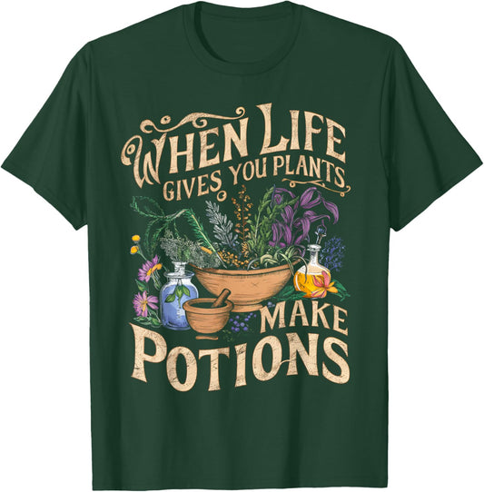 Funny Herbalist and Apothecarist Puns Make Potions Herbalism T-Shirt - T-Shirt | Forest