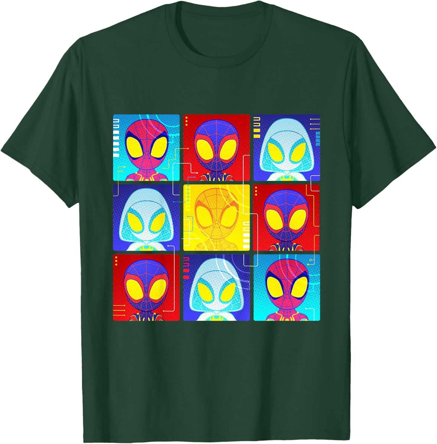 Marvel Spidey and His Amazing Friends Web-Spinners Face Grid T-Shirt - T-Shirt | Forest