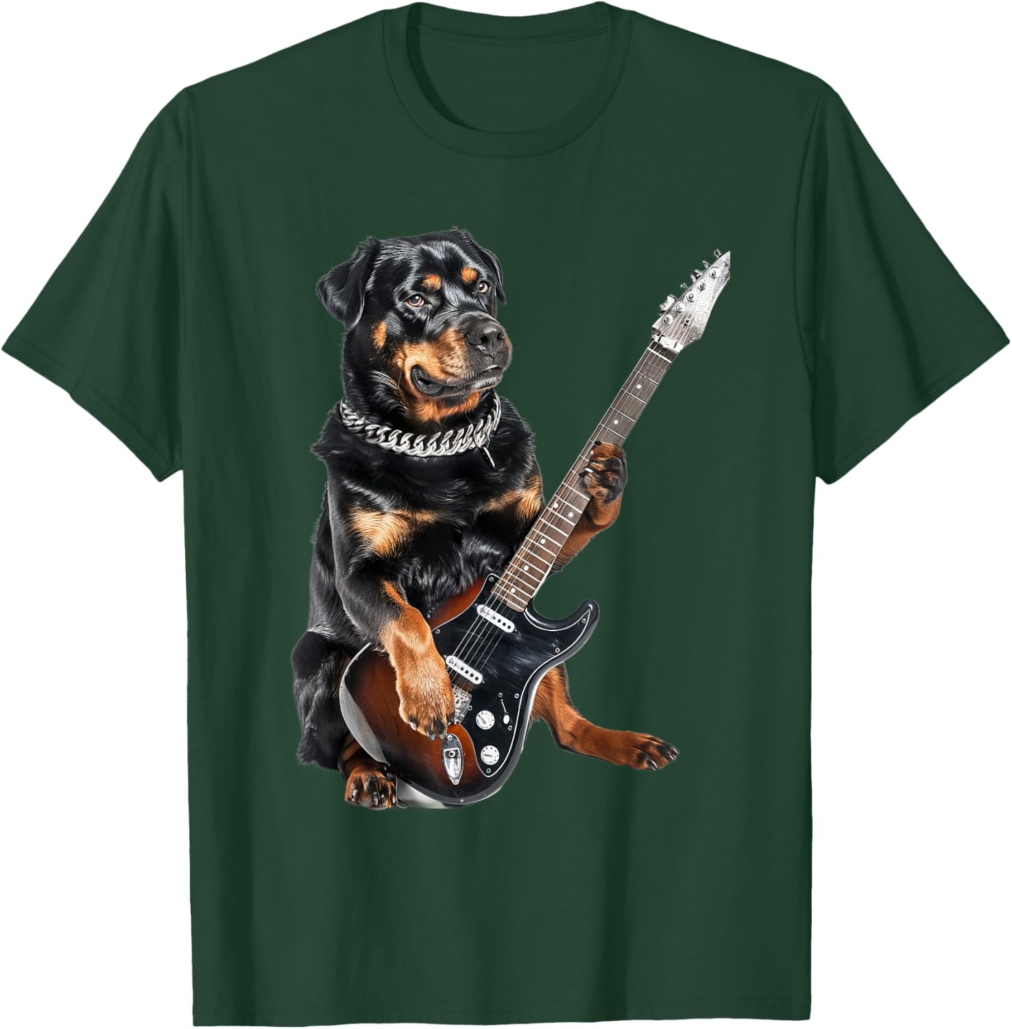 Rottweiler Guitar T-Shirt - T-Shirt | Forest