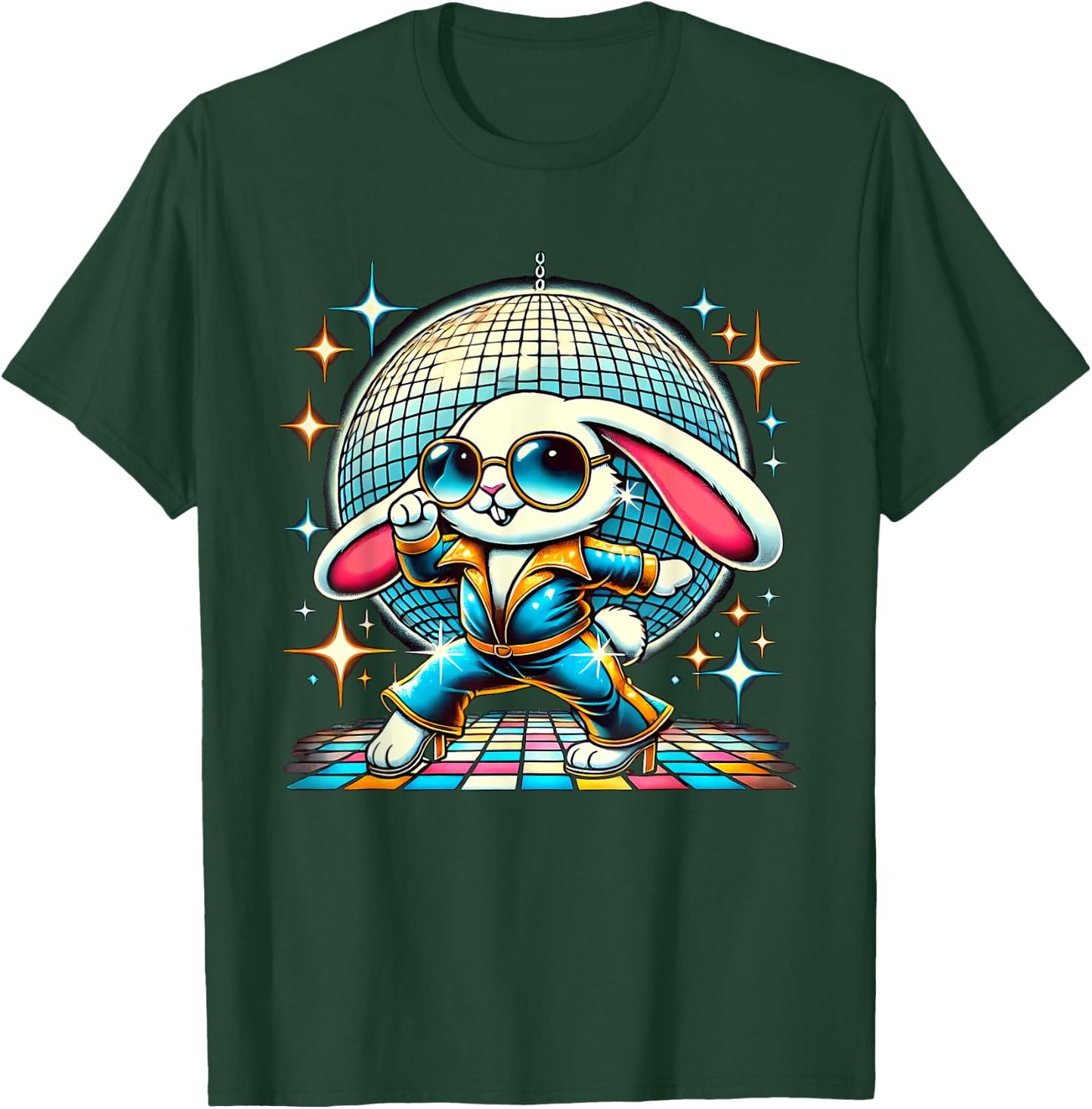 Aesthetic Bunny Disco T-Shirt - T-Shirt | Forest