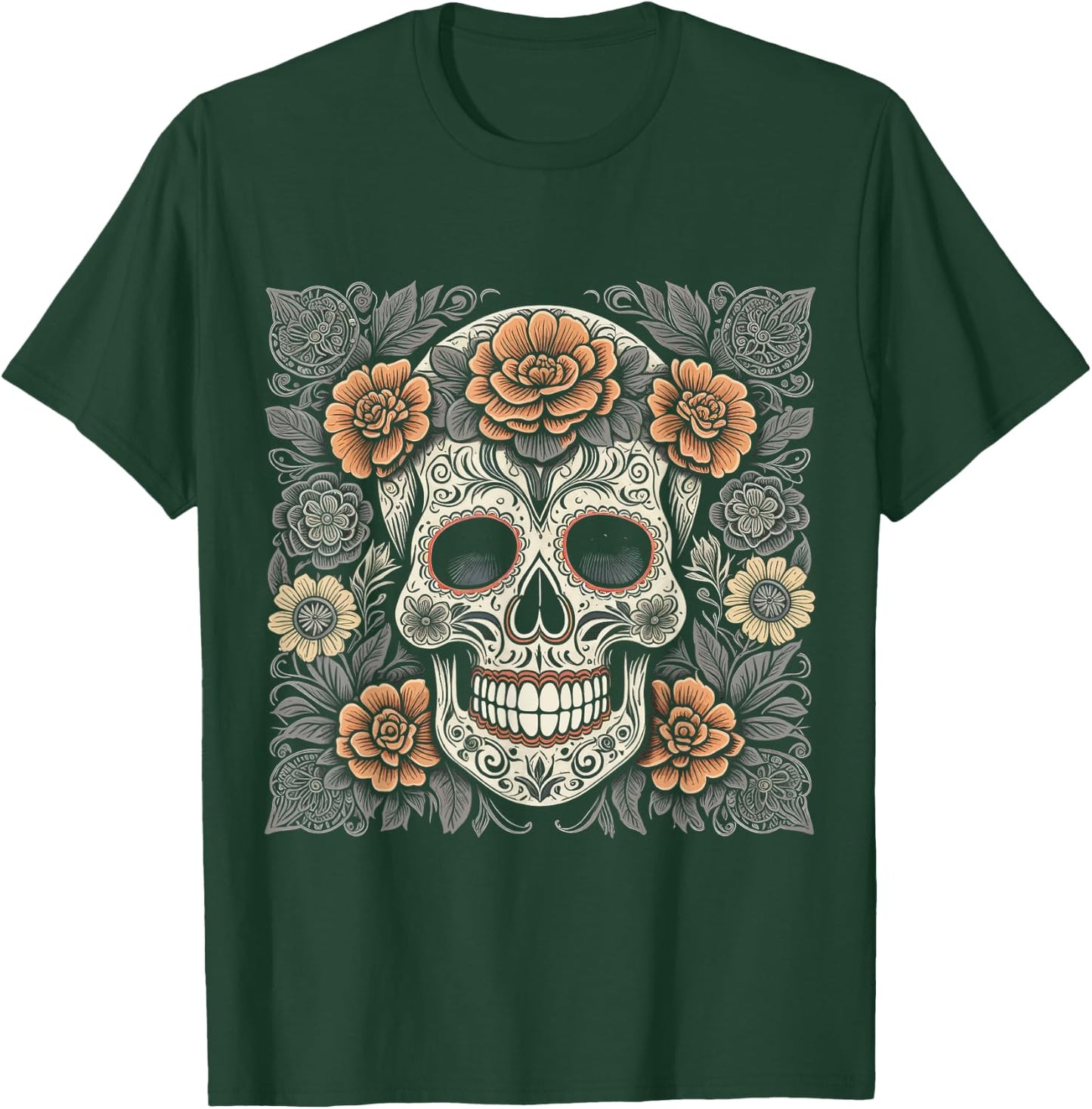 De Los Muertos Day of the Dead Sugar Skull Halloween Women T-Shirt - T-Shirt | Forest