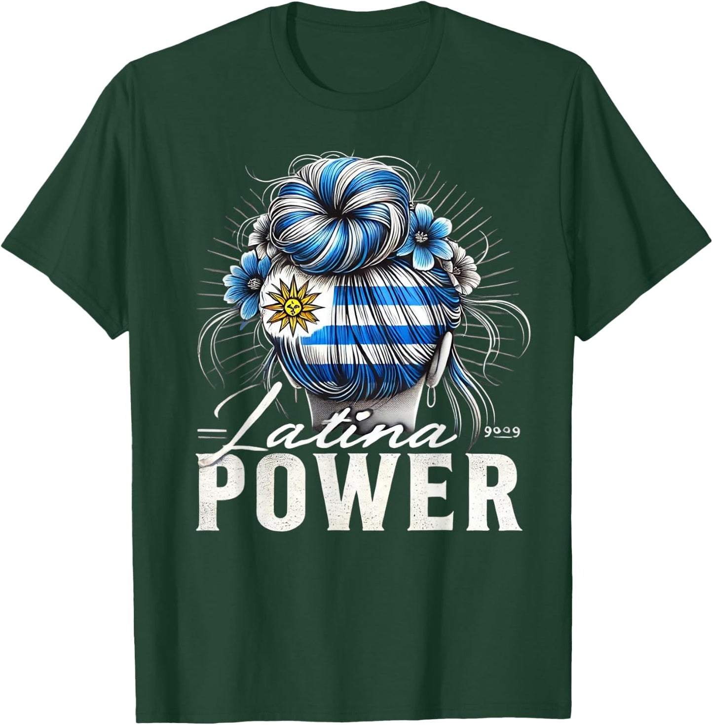 Hispanic Heritage Month Latina Power Uruguay Flag Women T-Shirt - T-Shirt | Forest