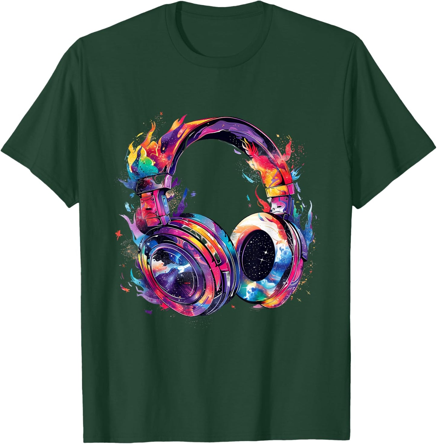 Headphones Music DJ Beatmaker Artwork Splash Dance Music T-Shirt - T-Shirt | Forest