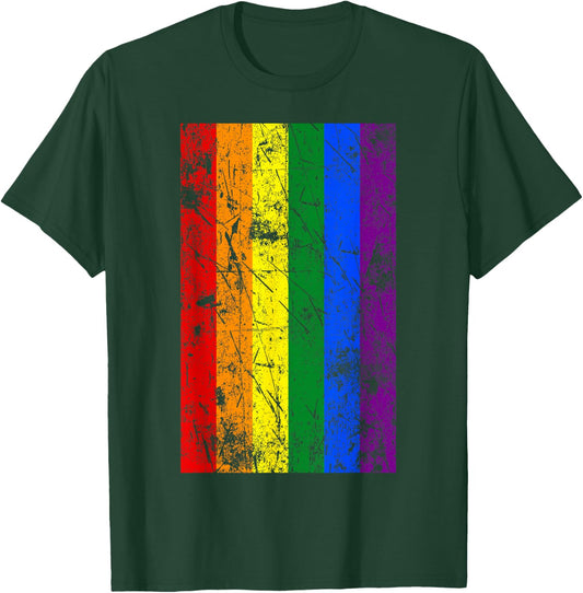 LGBT Pride Flag Vintage T-Shirt - T-Shirt | Forest