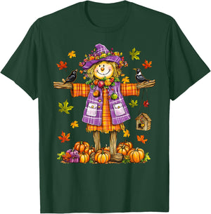 Scarecrow Autumn Fall Season Pumpkin Thanksgiving Halloween T-Shirt - T-Shirt | Forest