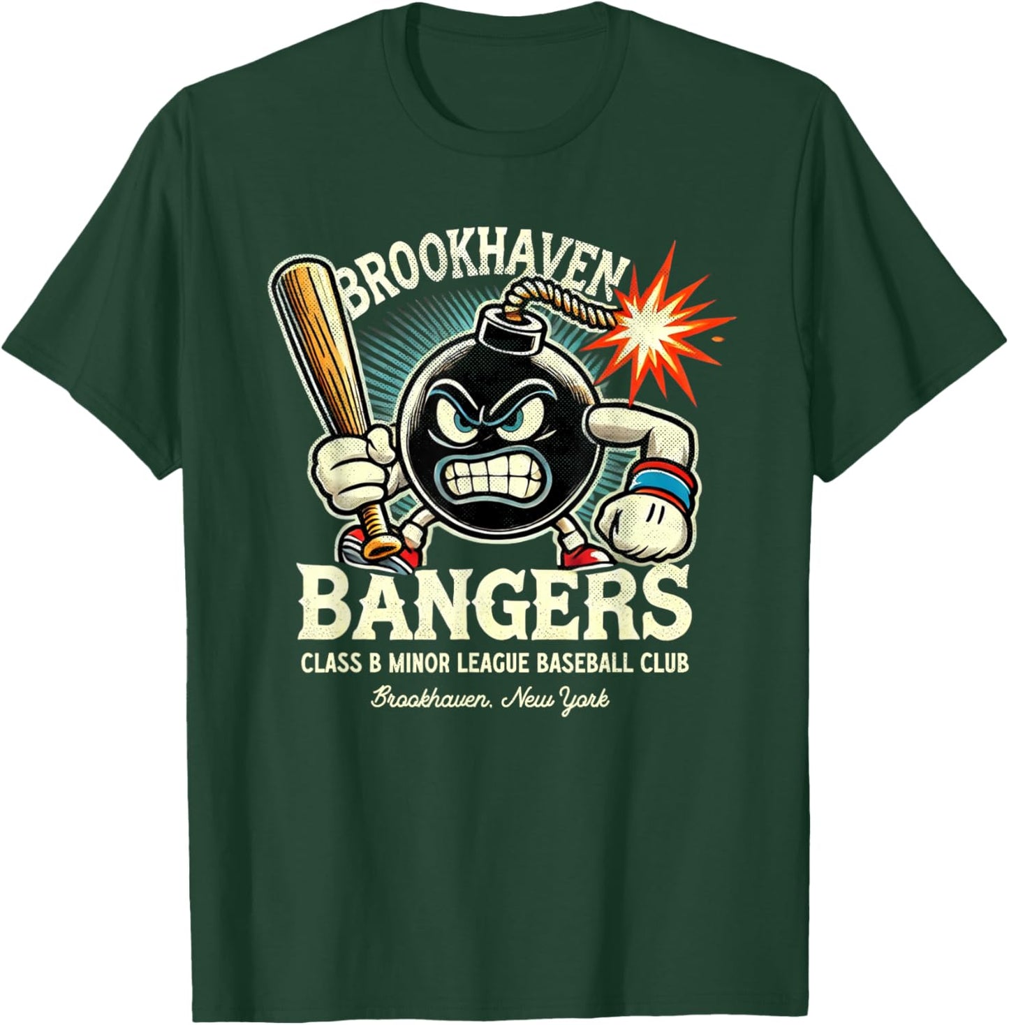 Retro Minor League Baseball Team Brookhaven Bangers T-Shirt - T-Shirt | Forest