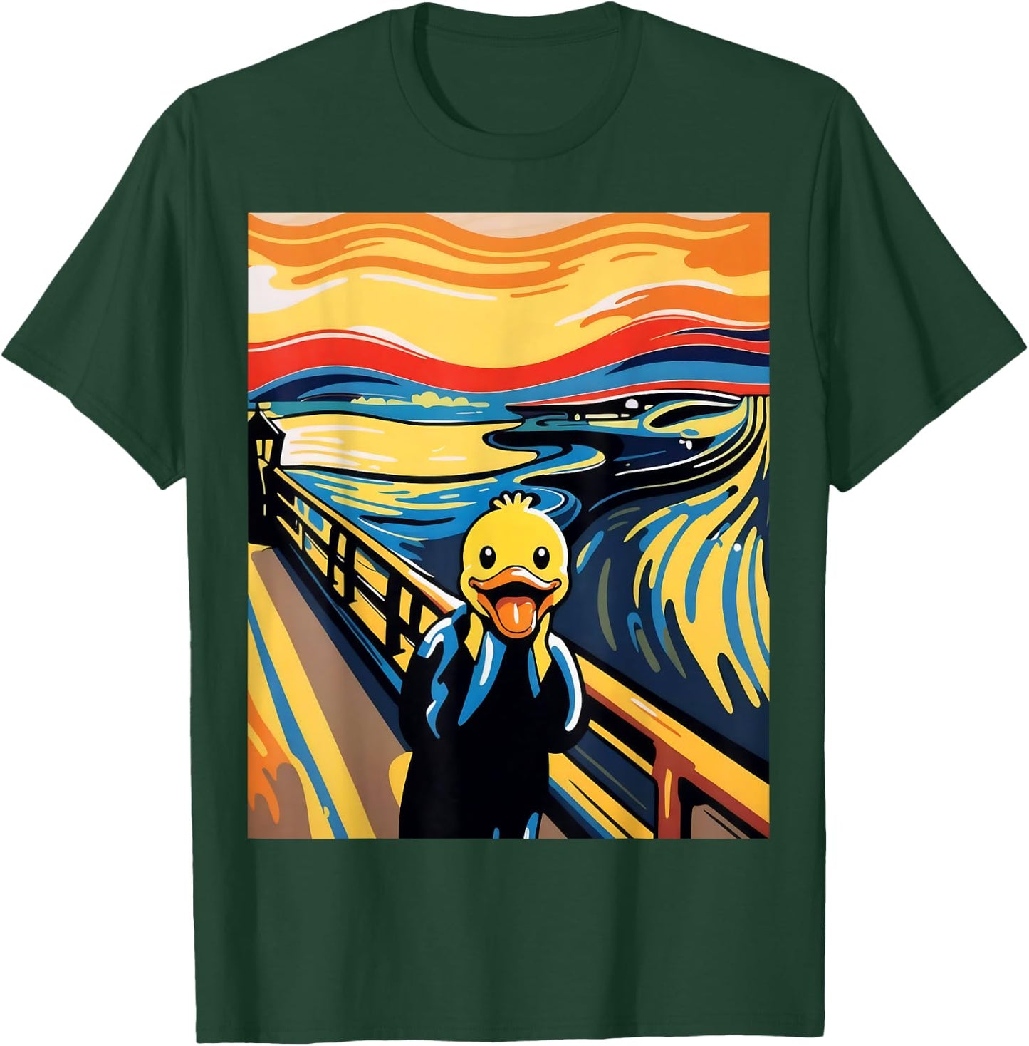 Funny Rubber Duck The Scream Ducky Lovers Men Women Kids T-Shirt - T-Shirt | Forest