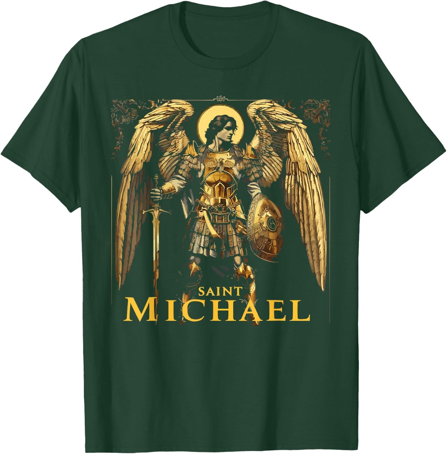 Archangel Catholic Religion Christianity Guardian Angel T-Shirt - T-Shirt | Forest