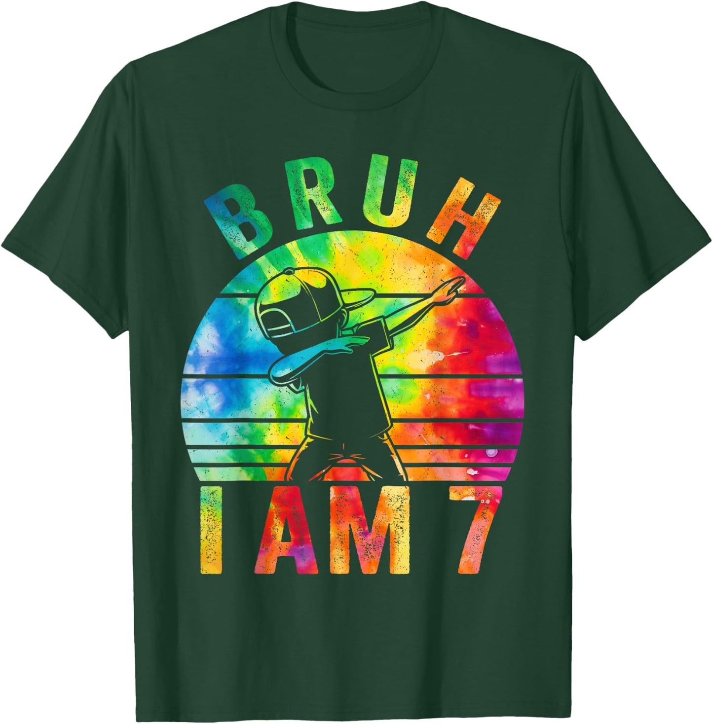 7 Year Birthday Tie Dye Dabbing Boy Bruh Its My 7th Birthday T-Shirt - T-Shirt | Forest