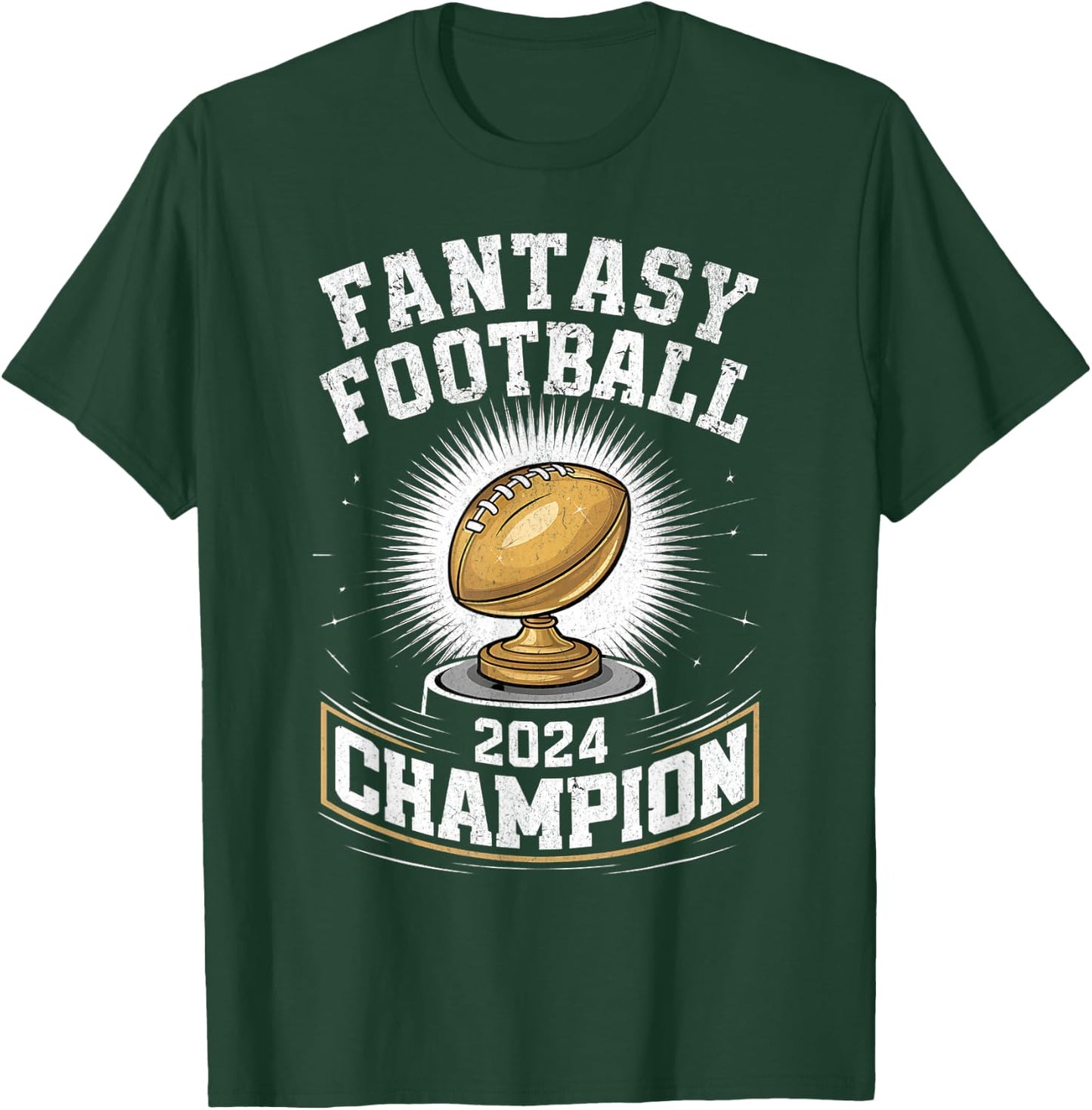 Fantasy Football 2024 Champion Fantasy Football , Small, Black T-Shirt - T-Shirt | Forest