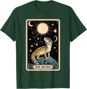 Leopard Gecko Tarot Card Moon Men Women Kids Reptile Lover T-Shirt - T-Shirt | Forest