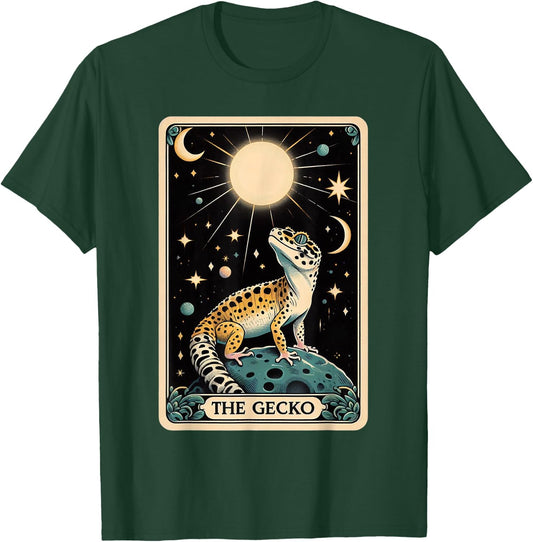 Leopard Gecko Tarot Card Moon Men Women Kids Reptile Lover T-Shirt - T-Shirt | Forest