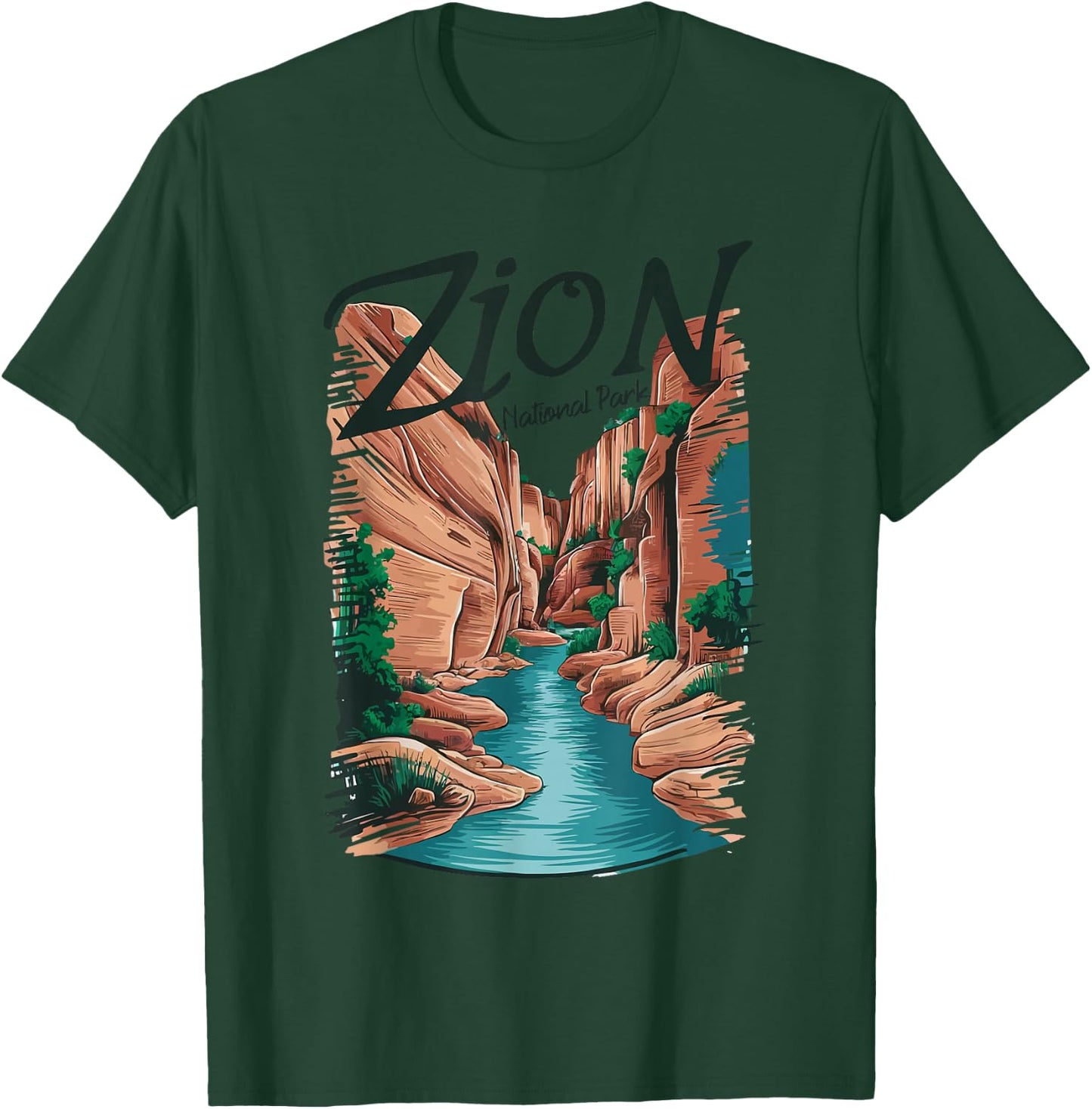 Retro Zion National Park The Narrows Vintage T-Shirt - T-Shirt | Forest
