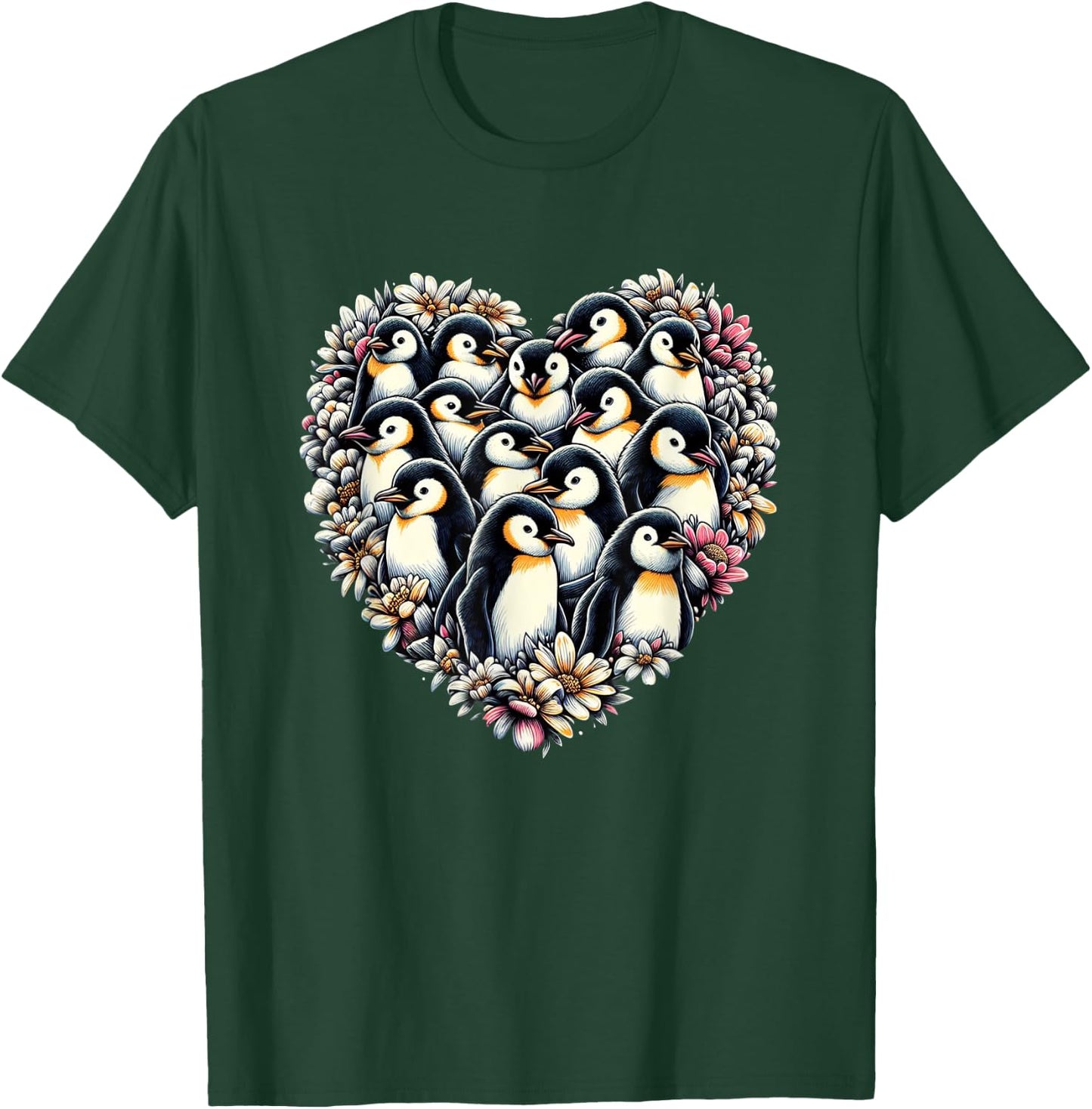 Penguins Love Beautiful Colorful Penguin Art Animal T-Shirt - T-Shirt | Forest