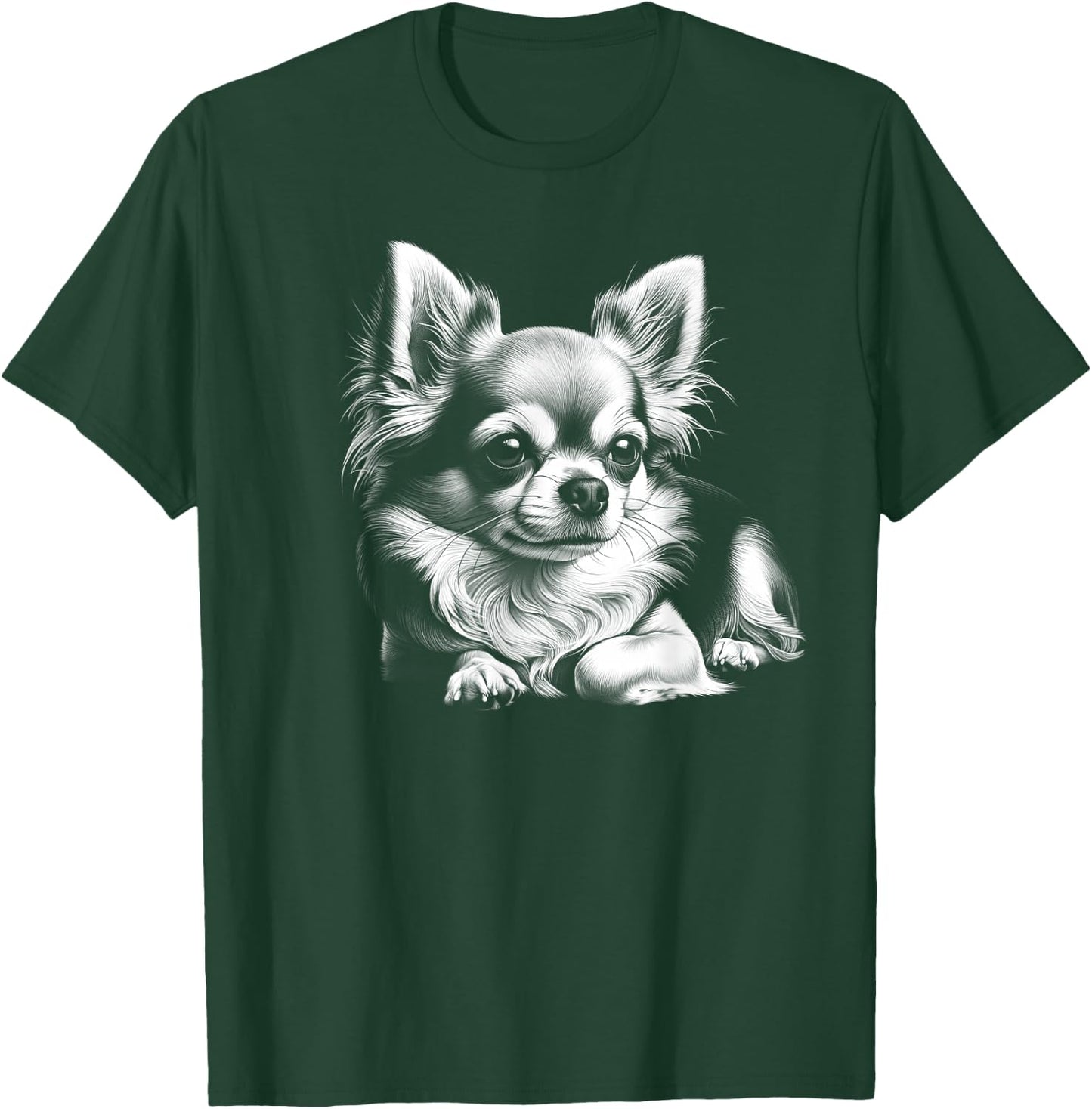 Chihuahua Portrait in Lying Poser T-Shirt - T-Shirt | Forest