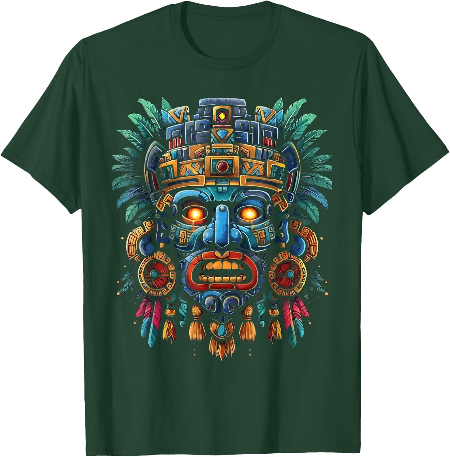 Aztec God Aztec Culture Mayan Indigenous Tlaloc Statue T-Shirt - T-Shirt | Forest