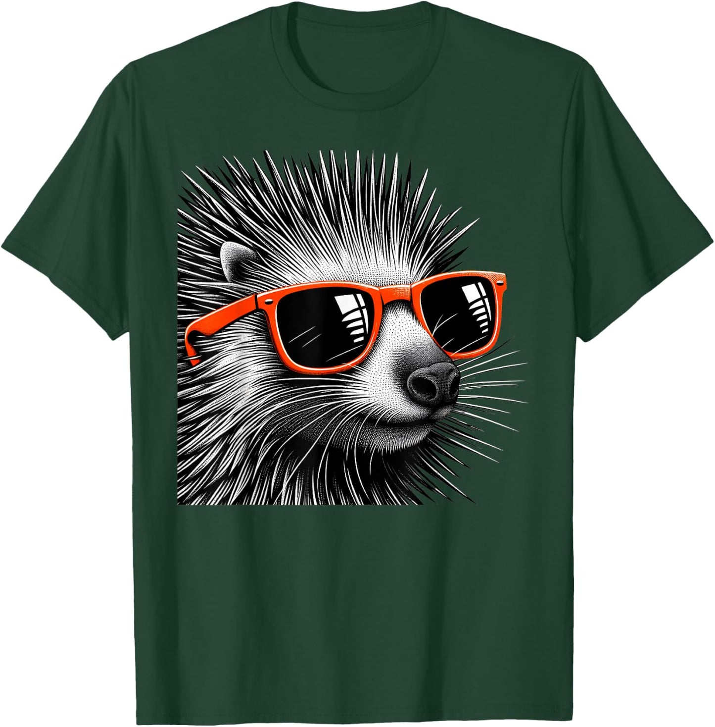 Cool Porcupine Wearing Sunglasses Graphic Art T-Shirt - T-Shirt | Forest