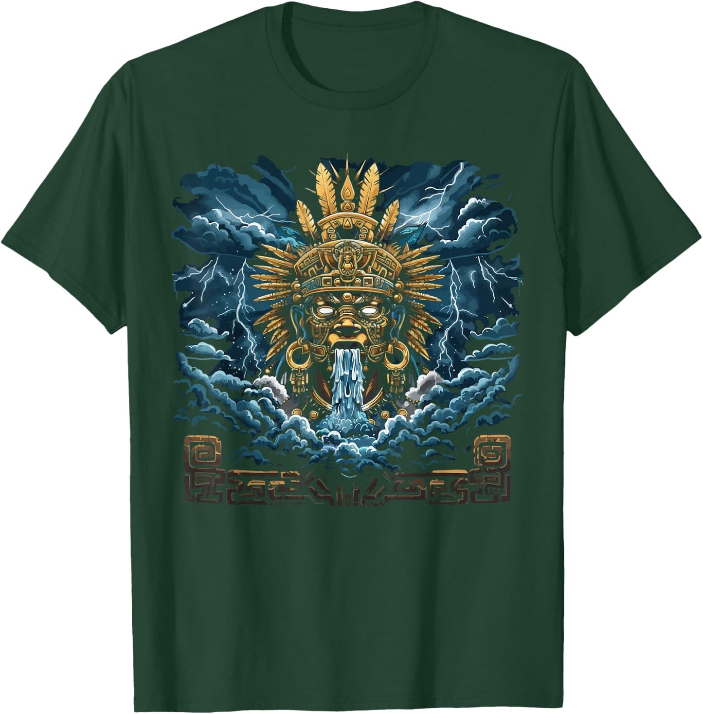 Aztec God Aztec Culture Mayan Indigenous Tlaloc Statue T-Shirt - T-Shirt | Forest