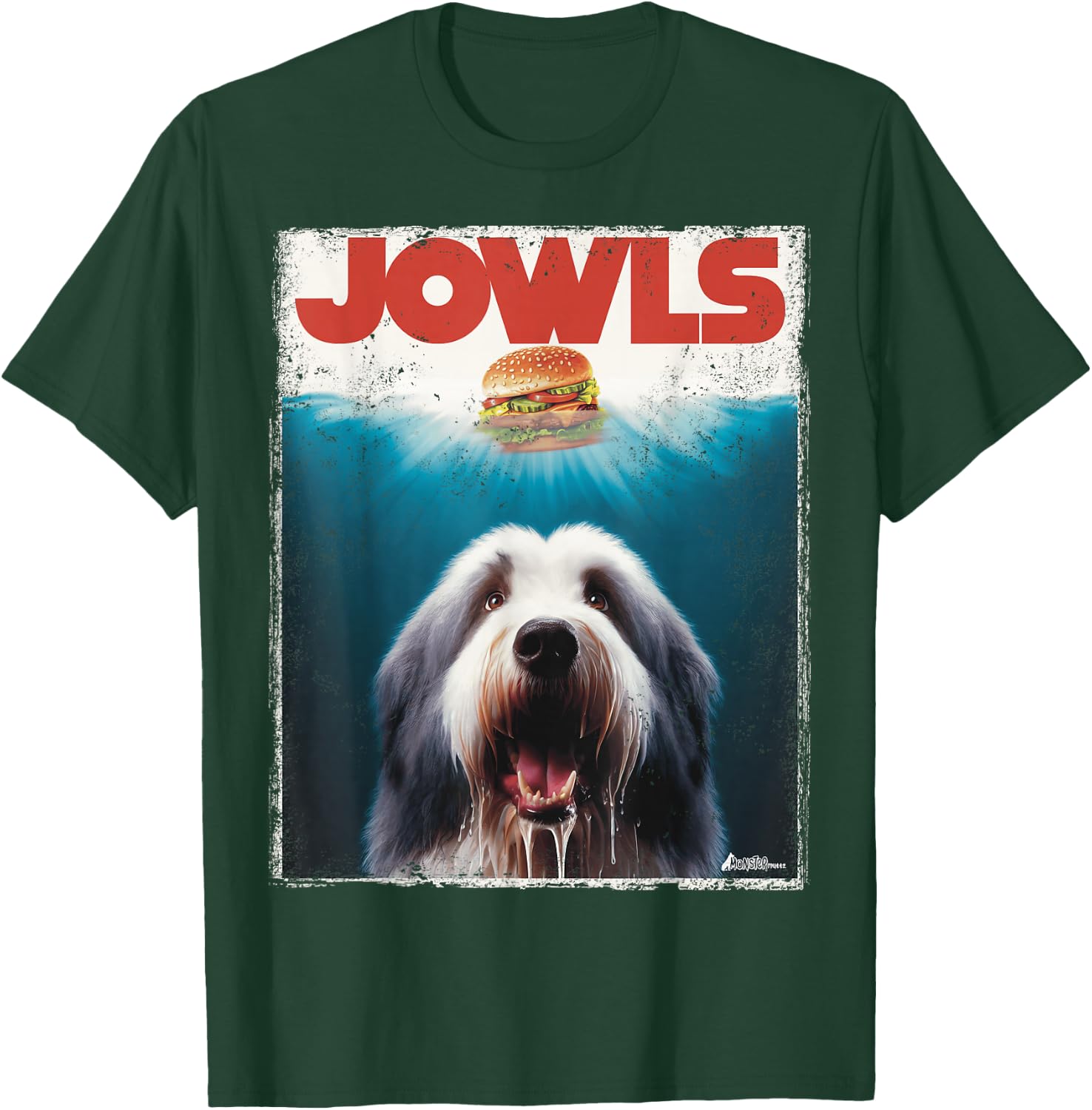 Jowls Old English Sheepdog, Paws Drooling, Dog Mom Top, Dad Men Women Kids T-Shirt - T-Shirt | Forest