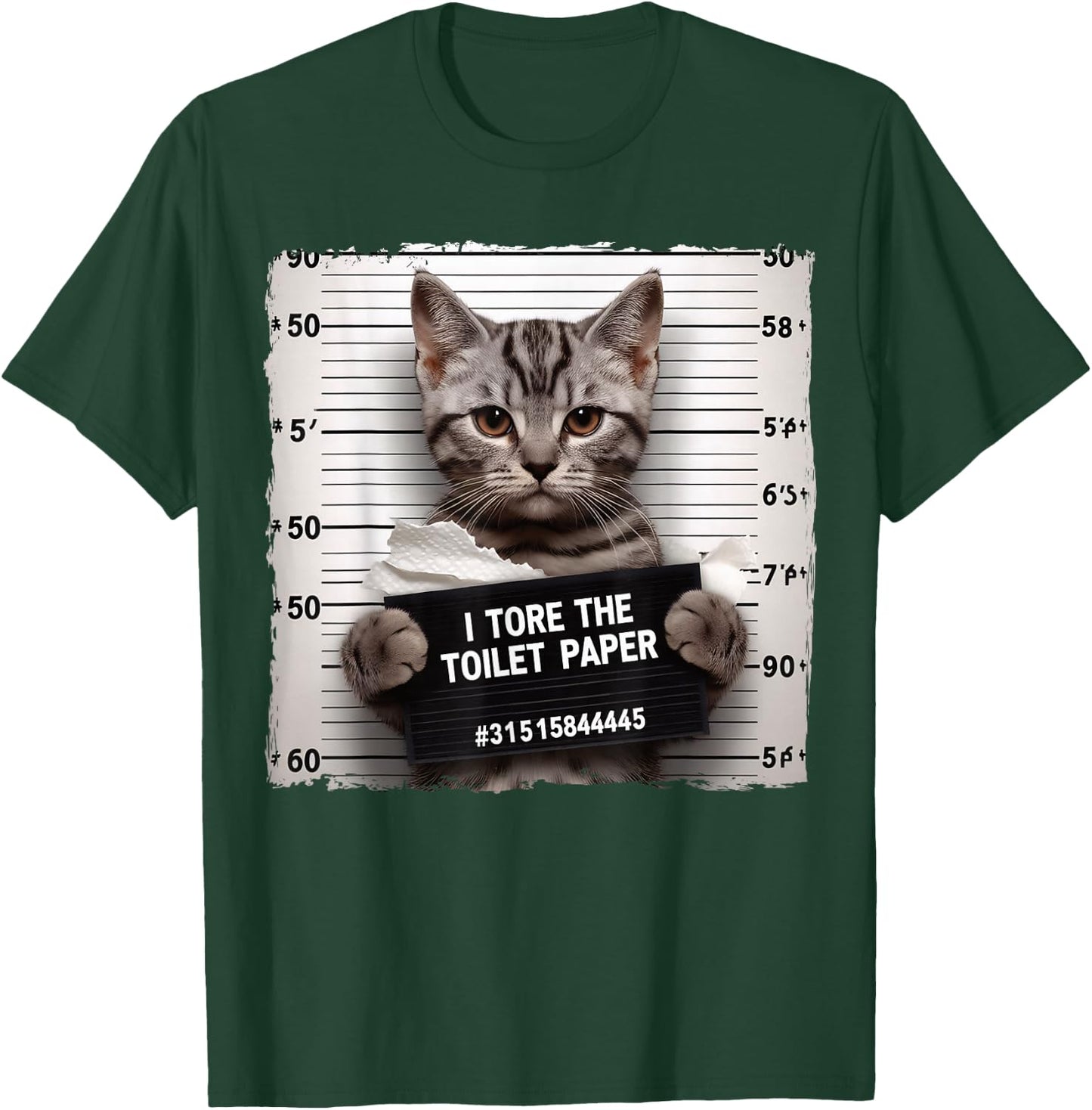 Cute Cat Mugshot Humorous Cat for Cats Lover Cat Mom Cat Dad T-Shirt - T-Shirt | Forest