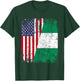 NIGERIAN ROOTS | Half American Flag | NIGERIA T-Shirt - T-Shirt | Forest