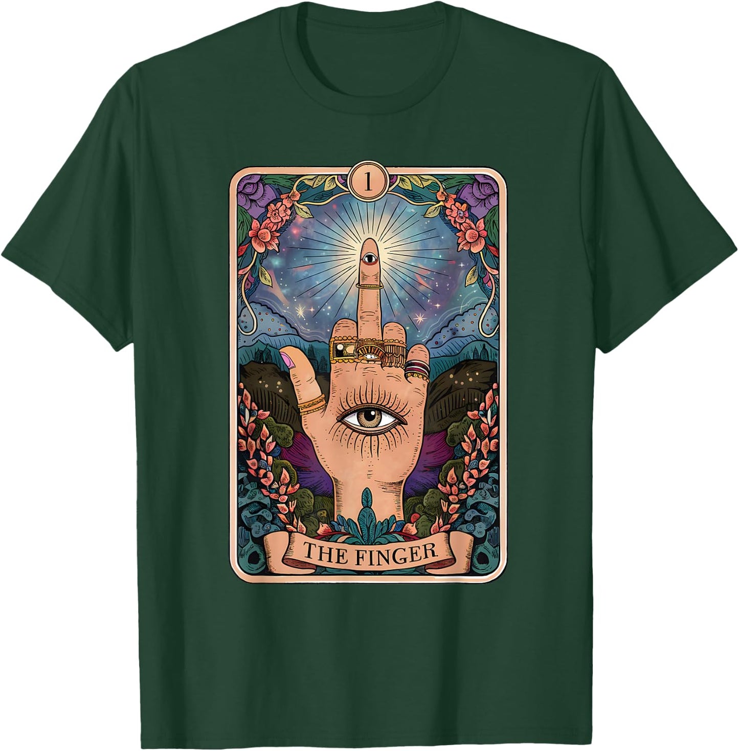 The Finger Funny Tarot Card Sassy Witchy Sarcastic Humor T-Shirt - T-Shirt | Forest