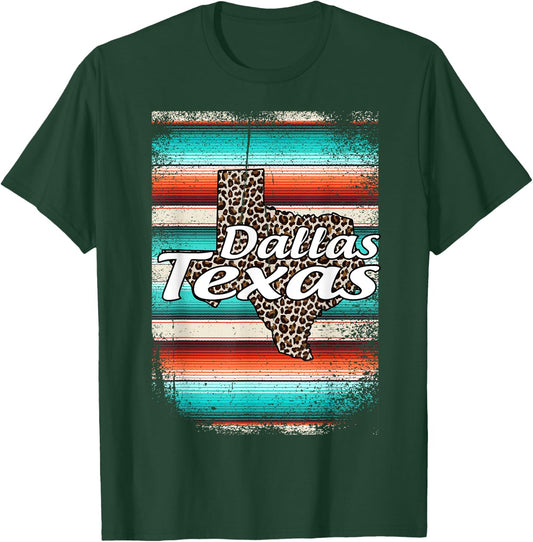 Dallas Texas Cowgirl Serape Western Home State America T-Shirt - T-Shirt | Forest