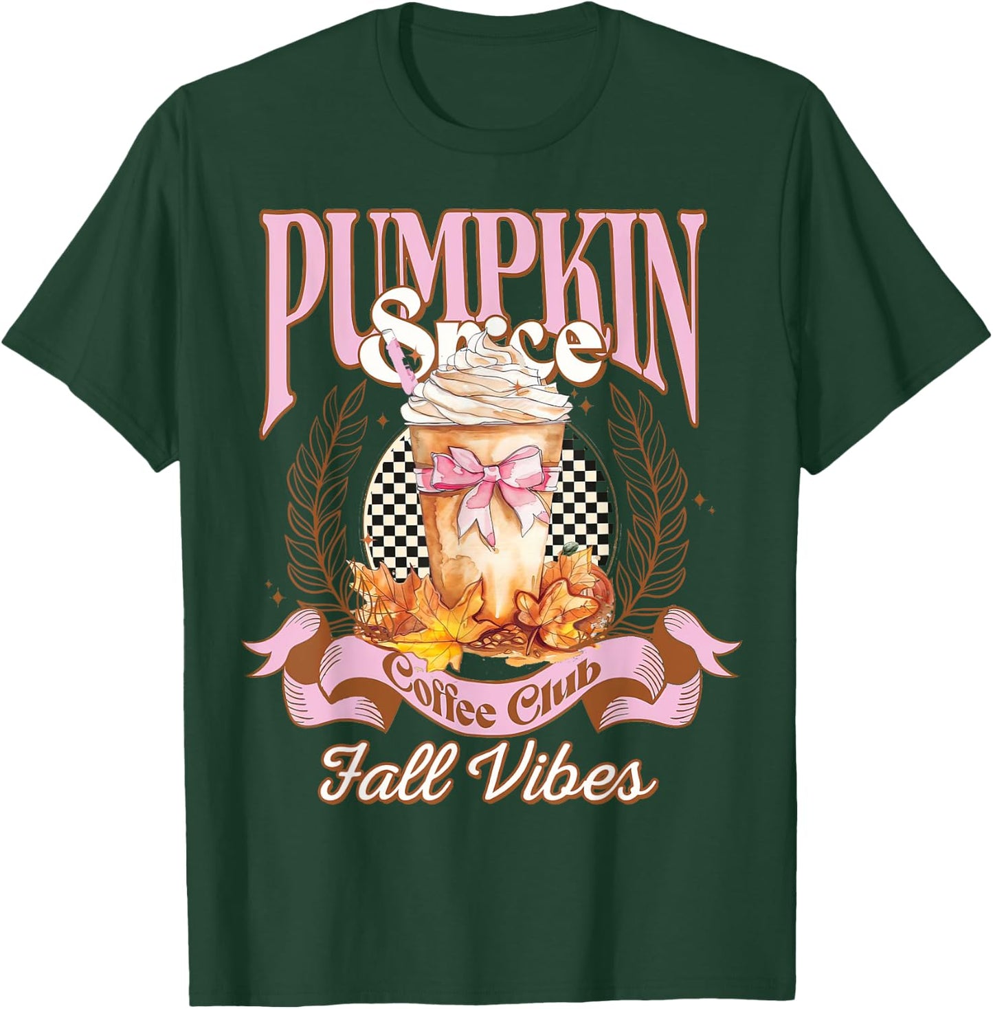 Pumpkin Spice Coffee Club, Pumpkin Spice Latte Fall Vibes T-Shirt - T-Shirt | Forest