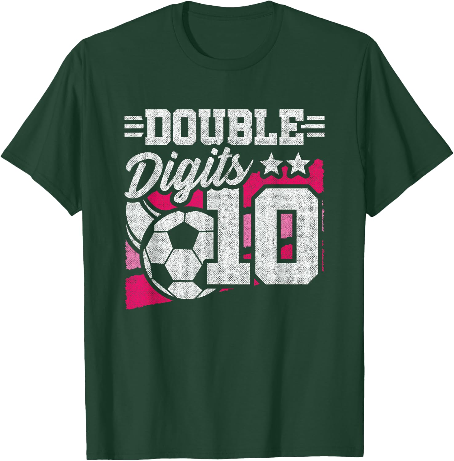 Soccer Girl Birthday 10 Year Old Double Digits 10th Birthday T-Shirt - T-Shirt | Forest