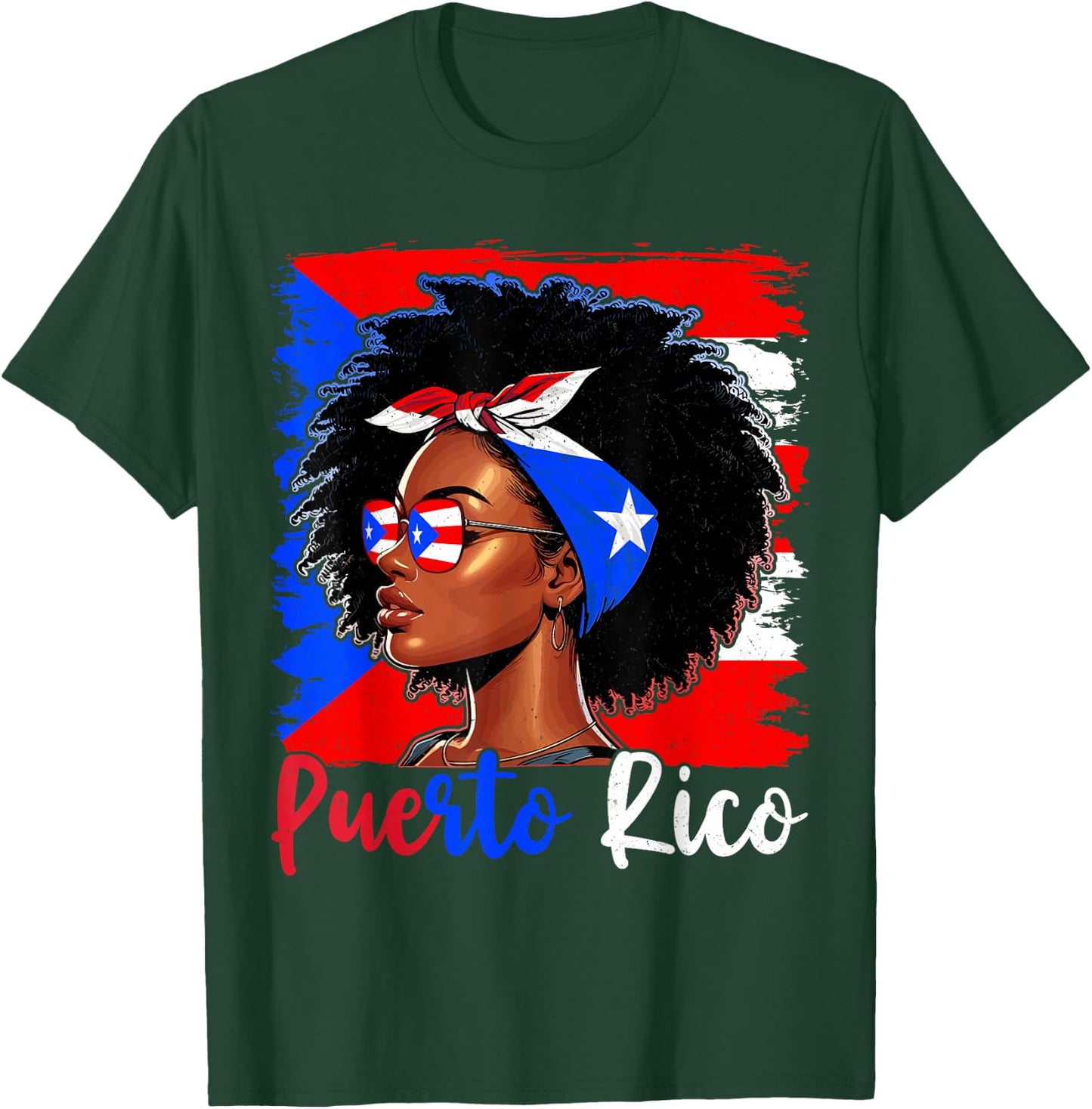 Puerto Rican Girl Puerto Rico Flag Proud Boricua Women T-Shirt - T-Shirt | Forest