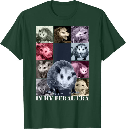In My Feral Era Funny Opossum Meme Possum T-Shirt - T-Shirt | Forest
